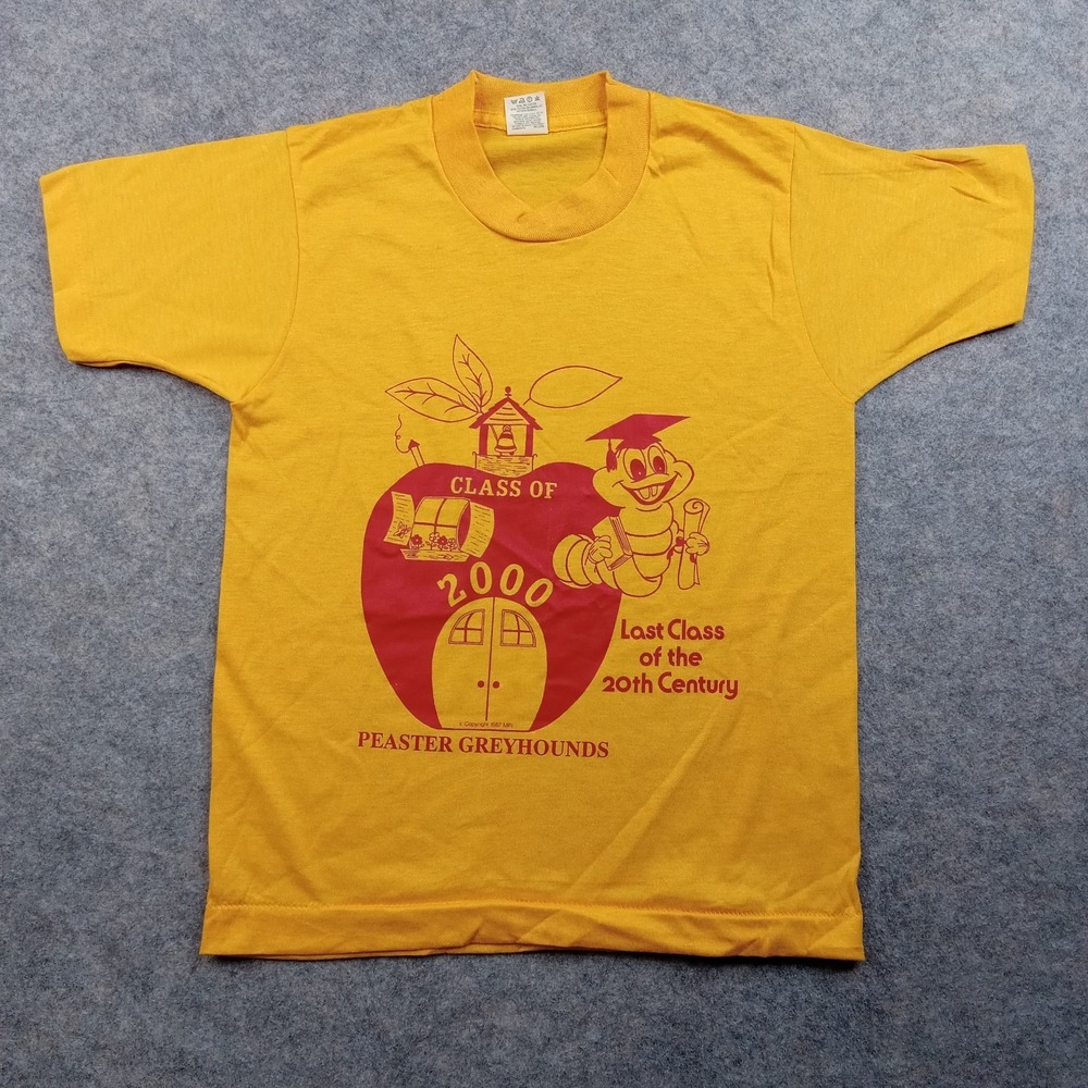 Vintage Screen Stars Shirt Youth 10-12 Class 2000‎ USA Y2K Apple Worm School 624